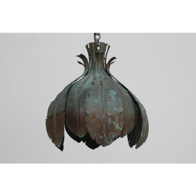 Metal Vintage Danish Brutalist Green Pendant in Brass by Svend Aage Holm Sørensen, 1960s For Sale - Image 7 of 17