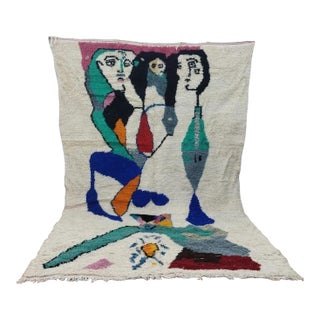 Moroccan Berber Textile Wall Art – Abstract Figurative Design For Sale
