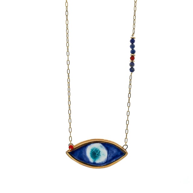 Energy Anchor Evil Eye Pendant Necklace For Sale - Image 9 of 9