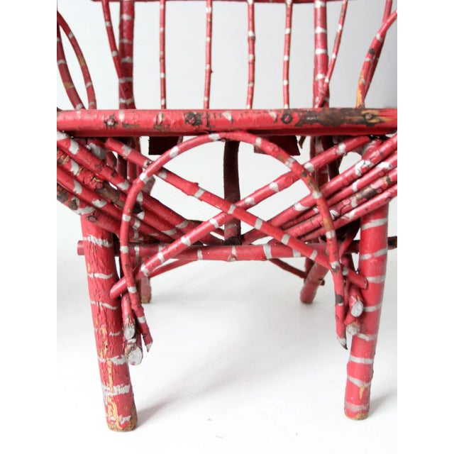 Antique Adirondack Children's Twig Chairs Pair For Sale - Image 6 of 13
