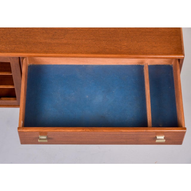 Mid-Century Younger Teak Cabinet With Open Gridwork Doors For Sale In Detroit - Image 6 of 13