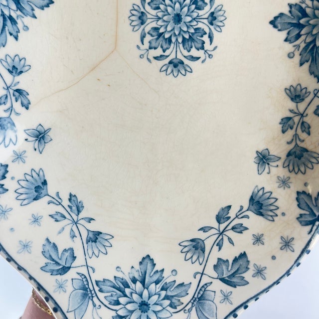 Blue Estrées Plate from U&C Sarreguemines, 1900 For Sale - Image 10 of 11