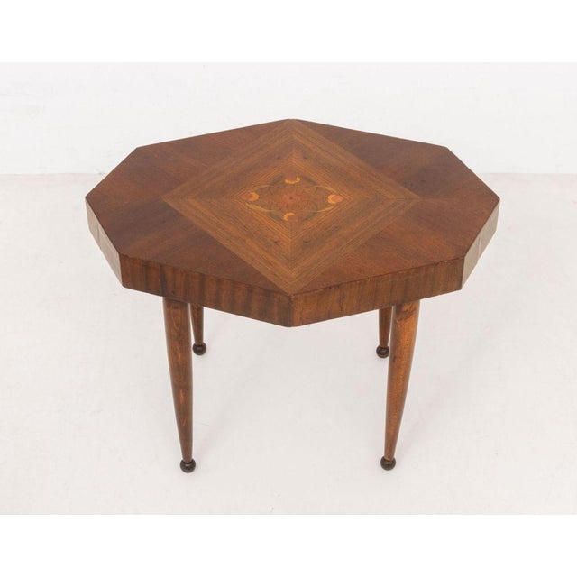Art Deco Art Deco Marquetry Side Table For Sale - Image 3 of 7
