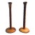 Pair Antique 11" Bobbin Turned Oak Candlesticks For Sale