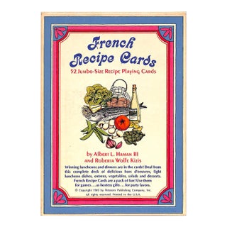 "French Recipe Cards: 52 Jumbo-Size Recipe Playing Cards" 1969 Haman, Albert L. III and Kizis, Roberta Wolfe For Sale