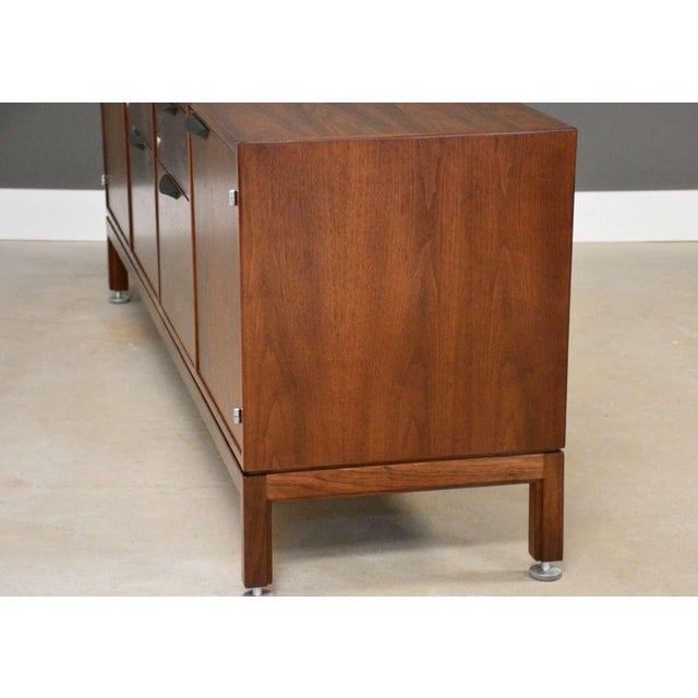 1960s Refinished Jens Risom 78” Walnut Credenza For Sale - Image 5 of 12