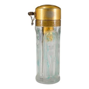 R. Lalique Marny Frosted Glass Perfume Bottle Atomizer, France, C. 1925–1930