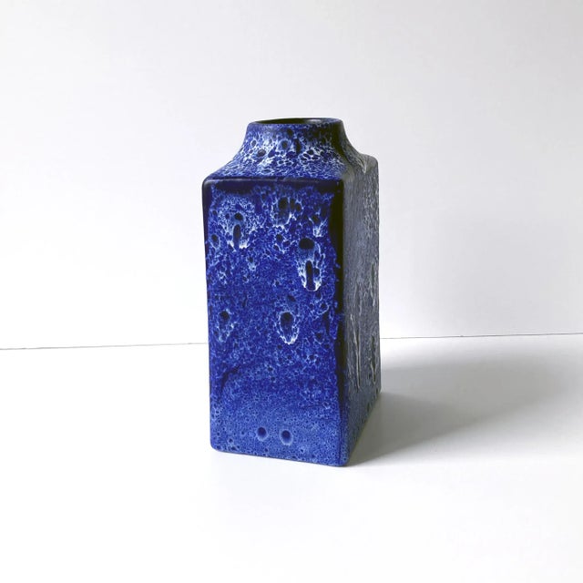 Es Keramik Midcentury Blue and White Lava Vase, 1960s For Sale In New York - Image 6 of 8
