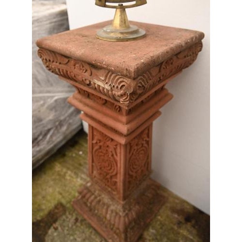 Garden Armillary Sphere Sun Dial with Terracotta Stand For Sale - Image 9 of 11