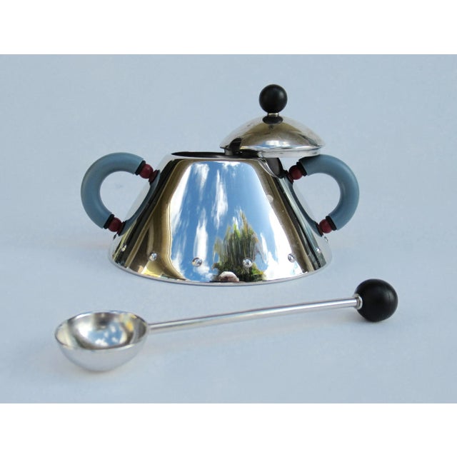 Metal Vintage C.1980's "Memphis-Style," Michael Graves(Designer) for Alessi(Manufacture) -Creamer & Sugar Serving Set For Sale - Image 7 of 13