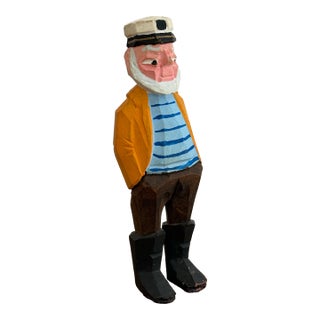 Vintage Arts & Crafts Carved Sailor For Sale