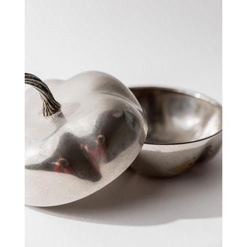 Vintage Silver Plated Pumpkin Box with Lid, 1970s For Sale - Image 4 of 11