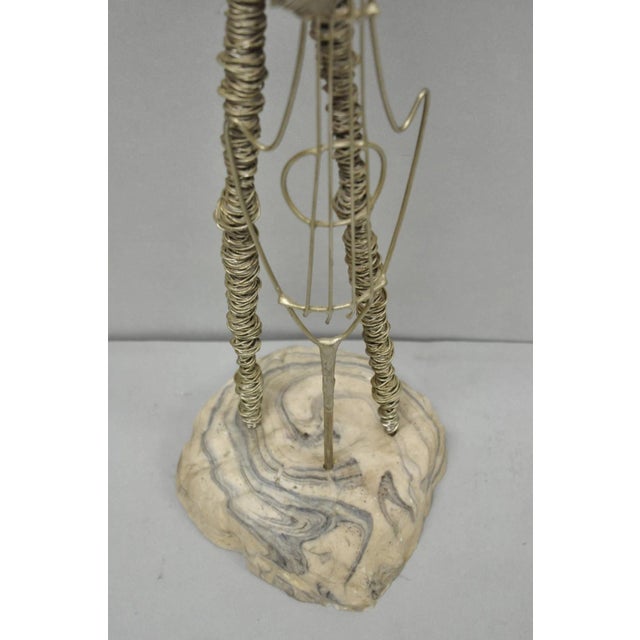 Vintage Mid Century Modern Brutalist Wire Musician Band Figure Sculpture - Set of 2 For Sale - Image 15 of 17