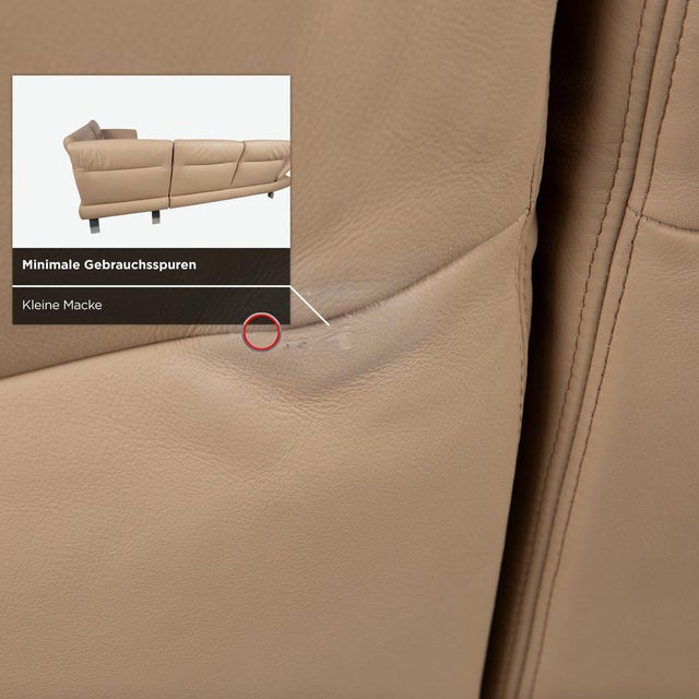 Cream Leather Corner Sofa from Koinor For Sale - Image 8 of 14