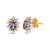 Discover the celestial charm cast by these exquisite stud earrings, each hosting an enchanting, oval-cut blue-purple...