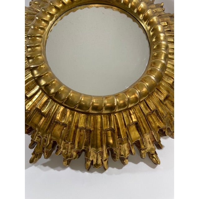 1960s Large Vintage 1960s Florentine Style Sunburst Mirror, Made in Italy For Sale - Image 5 of 18