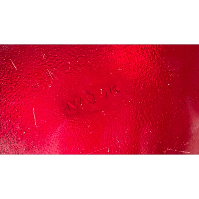 1920s Rare Large Major Equipment Co. Industrial Red Glass Brass Flood Lamp Light For Sale - Image 11 of 14