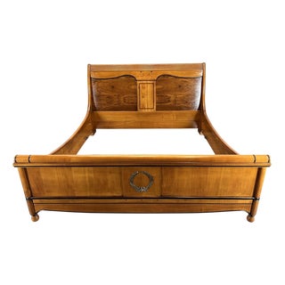 Vintage French Walnut King Size Bed Frame For Sale