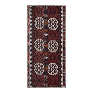 Vintage Mid-Century Malatya Red and Off-White Wool Kilim Rug For Sale