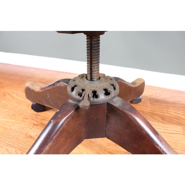 1930s Vintage Milwaukee Chair Company Mahogany Swivel ...