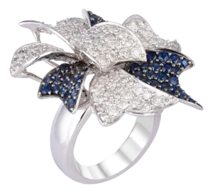 Diamond Sapphire Ring in 18k gold