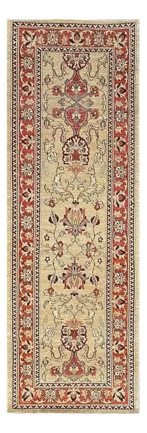 1990s Handwoven Persian Sultanabad Style Runner Rug 3x8