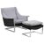 Set of Italian Armchair and Ottoman in Chromed Steel and Velvet, 1970s For Sale - Image 9 of 9