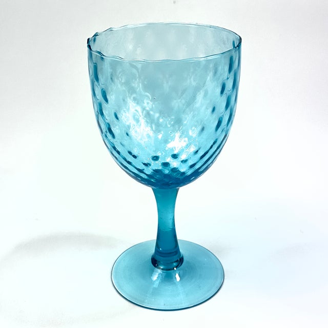 Mid-Century Modern Vintage Ultramarine Glass Stemware Curation - Group of 5 For Sale - Image 3 of 18