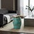 Turquoise Blue Porcelain Flower Birds Round Barrel Stool Table For Sale - Image 4 of 10