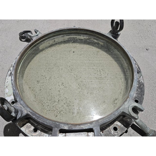 Metal 1950s Vintage Ships Porthole Window Brass & Aluminum For Sale - Image 7 of 12