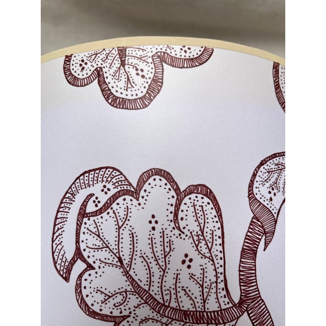 Metal Hand Drawn Paper Lampshades a Pair Attributed to Albert Hadley For Sale - Image 7 of 10