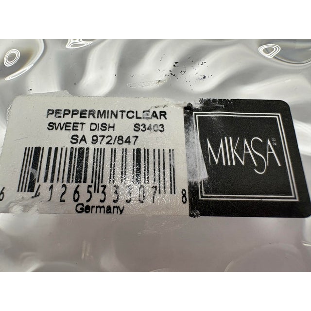 Hollywood Regency Mid 20th Century Mikasa Peppermint Clear German Crystal Sweet Dish For Sale - Image 3 of 5