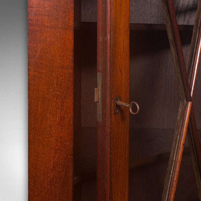 Small Antique Glazed Corner Cupboard, English, Wall Display Cabinet, Edwardian For Sale - Image 9 of 9