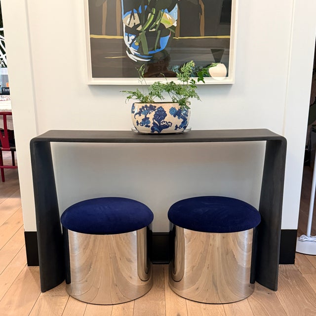 Mid-Century Modern Montage Mushroom Poufs For Sale - Image 3 of 7