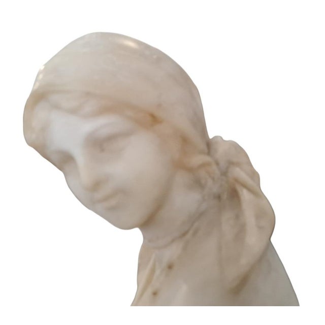 Pugi, Young Embroiderer, 1920s, Alabaster For Sale - Image 4 of 11