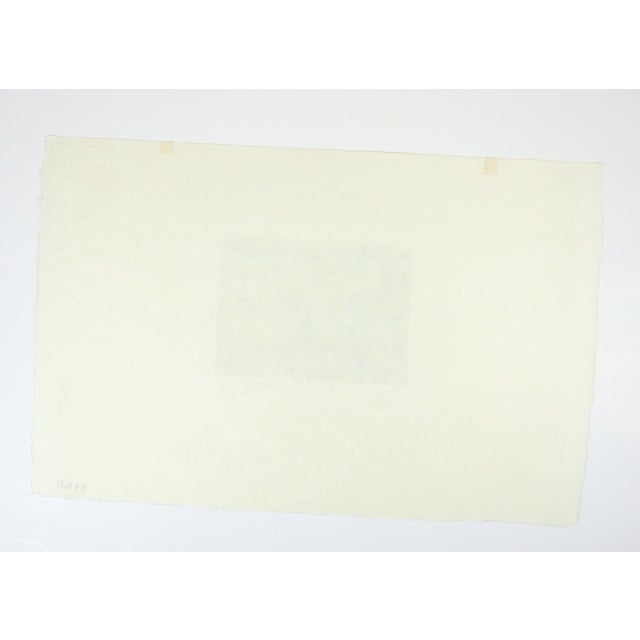 Late 20th Century Kaiko Moti Horses in Blue and Umber Aquatint Etching For Sale - Image 4 of 4