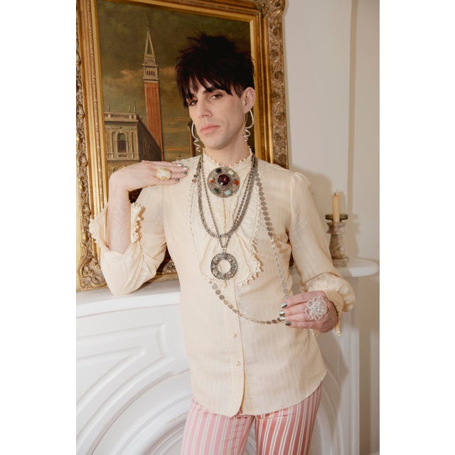 A pair of Vintage 1970s era sterling silver threader earrings by PITTI e SISI, made in Arezzo, Italy. Marked ★ 855 AR,...