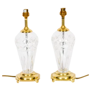 Vintage Windsor Cut Glass Table Lamps, 1980s, Set of 2