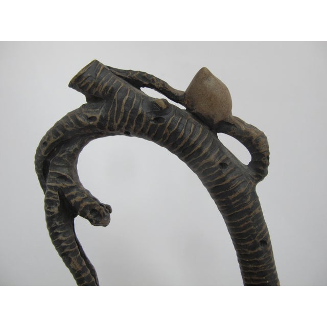 Sculpture Materials Chinese Yixing Zisha Clay Peach Branch Teapot With Cicada Finial Lid For Sale - Image 7 of 15