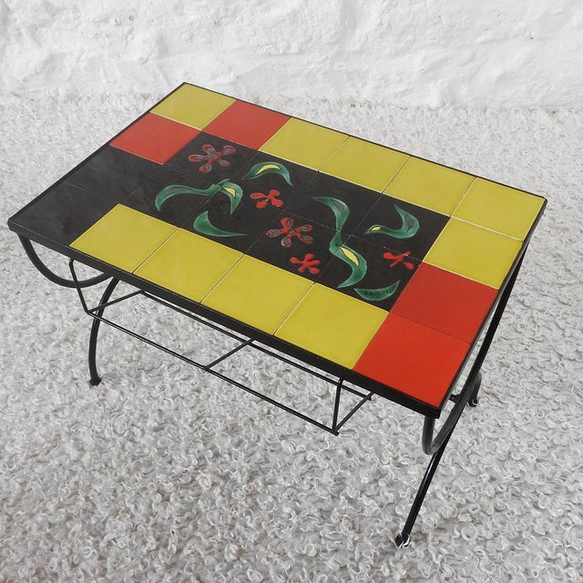 Mid-Century Modern Low Ceramic Table by J.G. Picard, France, 1950s For Sale - Image 3 of 12