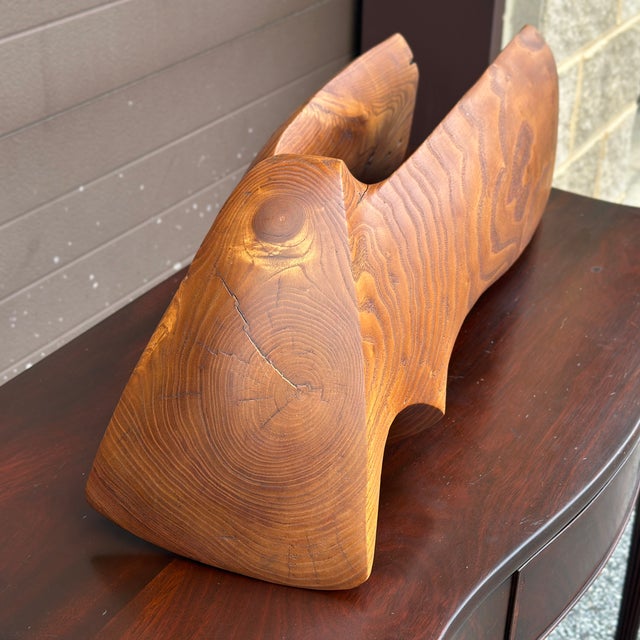 Mid-Century Modern Carved Teak Wood Abstract Wooden Sculpture For Sale - Image 11 of 12