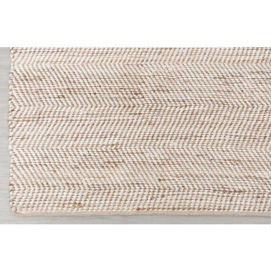 Mid-Century Modern Jute Cotton White Boho Hand Woven Herringbone Pattern Nordic Scandinavian Rug 5x8 Ft. For Sale - Image 3 of 11
