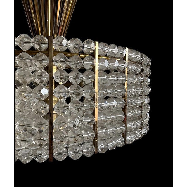 Gold Acrylic, Crystal, Glass and Gilt Brass Chandelier attributed to Emil Stejnar for Rupert Nikoll, 1950s For Sale - Image 8 of 17
