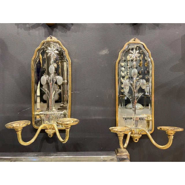 French 1920s Caldwell Mirrror Sconces For Sale - Image 3 of 8