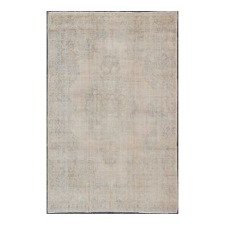 Neutral Vintage Turkish Rug in Cream, Gray, Camel and Light Brown Colors 6'5 X 9'9 For Sale