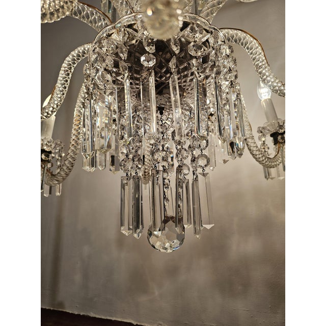 Bohemian Crystal 12-Light Chandelier, 1930s For Sale - Image 14 of 18