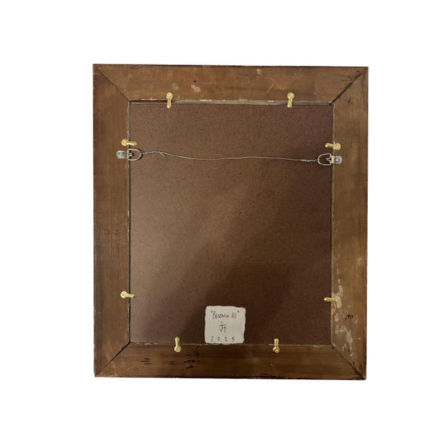 “Phoenix” Brown Abstract Art in Antique Frame, Southwest Wall Art by JTS For Sale - Image 10 of 10