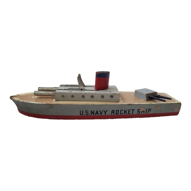 1940s Wooden Us Navy Radar-Rocket Ship, 'Made in Usa' For Sale