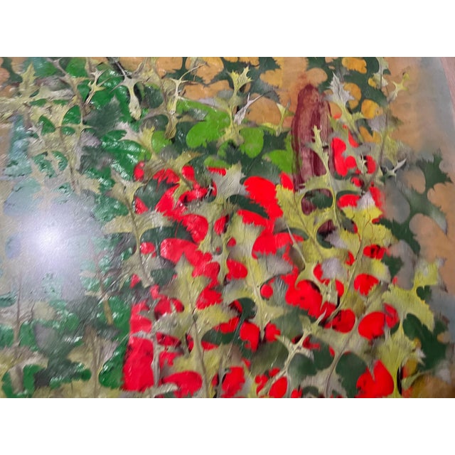 Karl Zerbe, Boston Modernist Painting Floral Foliage Collage German Expressionist Karl Zerbe, 1965 For Sale In Miami - Image 6 of 17