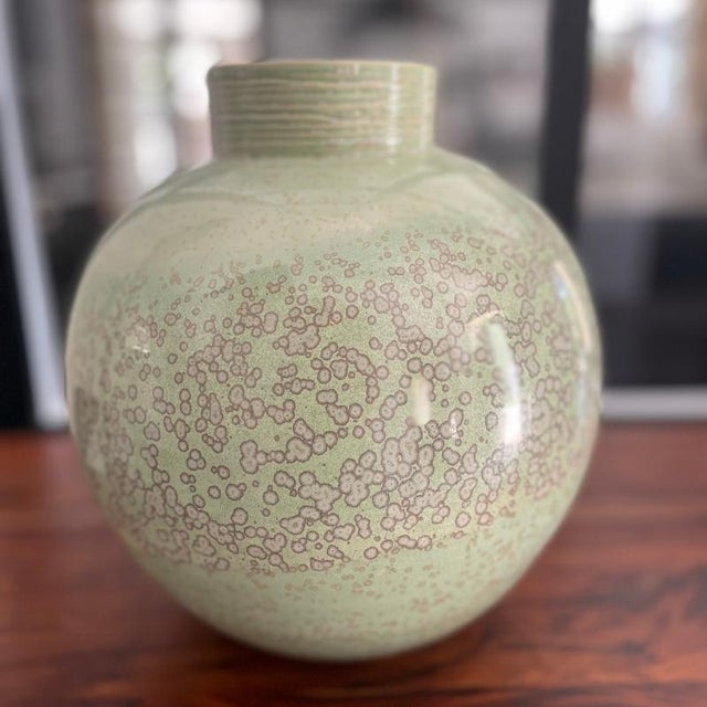 Green French Ceramic Vase by Marie-Jo Lizot, 1990s For Sale - Image 8 of 8